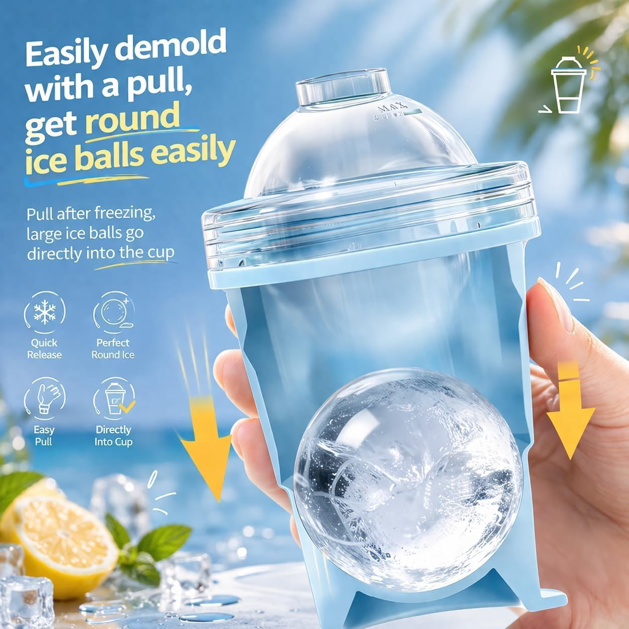 ☀️SUMMER FLASH SALE: Buy 1 Get 1 FREE— Only CAD $20.99 EA!🎁2-in-1 Collapsible Silicone Ice Ball Maker Cup